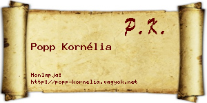 Popp Kornélia névjegykártya